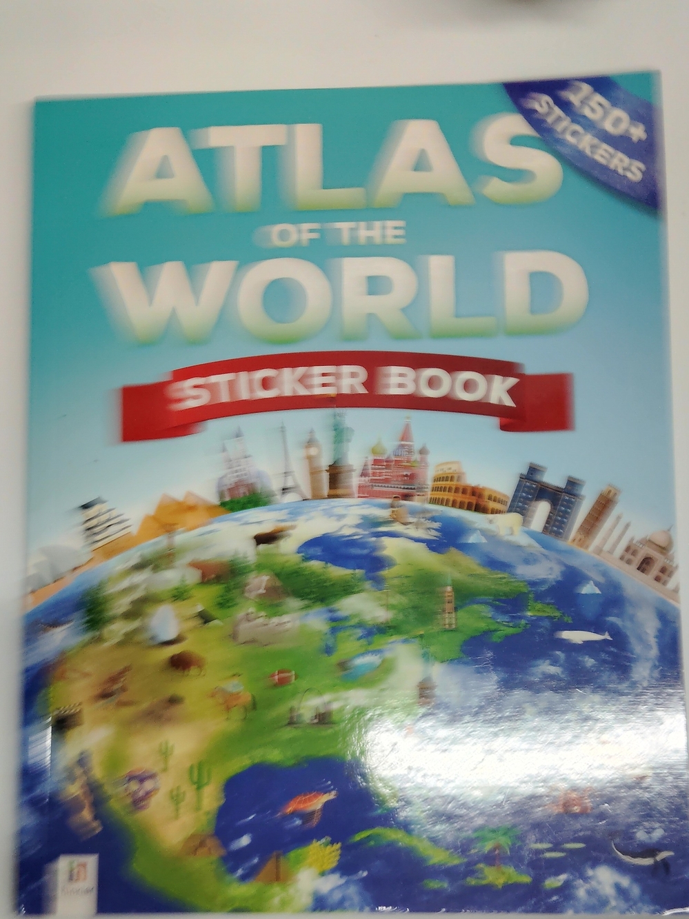 Atlas of the World Sticker Book - Bright Blue & Green Cover